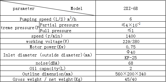 2XZ-6B rotary vane vacuum pump